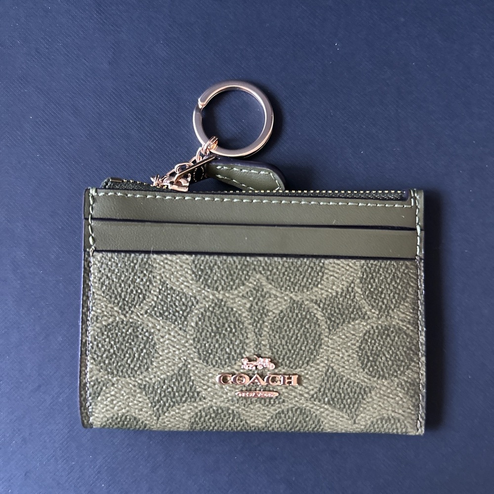 Coach Bundle!! Nolita 19 and Mini Skinny Id Case In Signature Canvas Gold/Olive - Picture 5 of 7